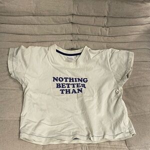 Moussy Cream Baby tee with Blue Print
